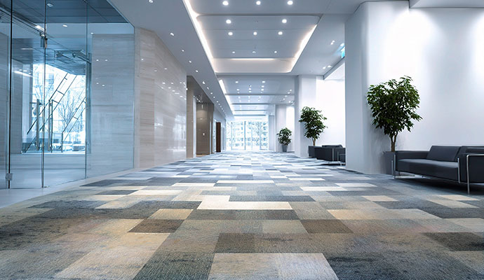 Carpet placed on  a modern office lobby