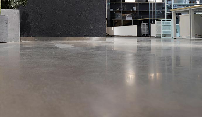 Clean and shiny concrete floor