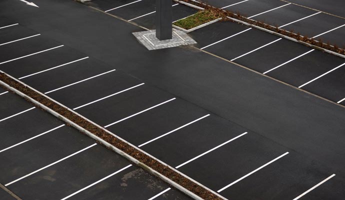 Clean parking lot