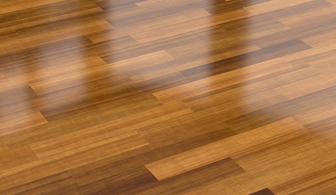 Clean and well-maintained engineered wood floor planks with a smooth polished finish