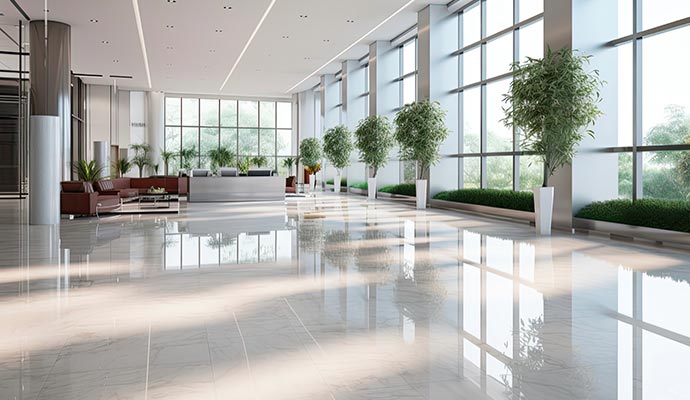 Clean and polished corporate floor