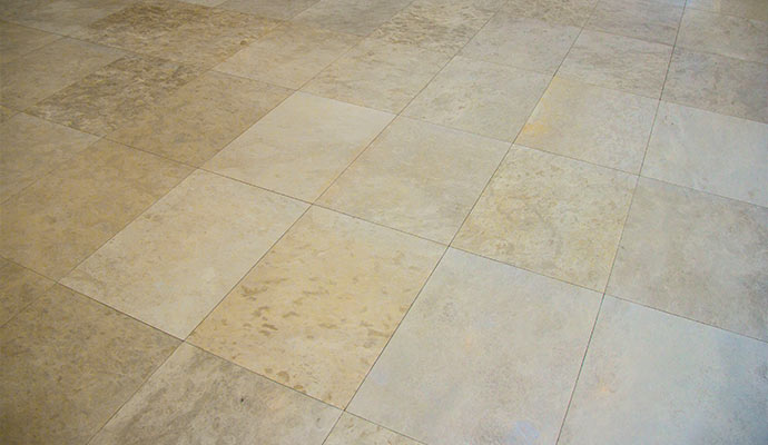 Discolored tile floor