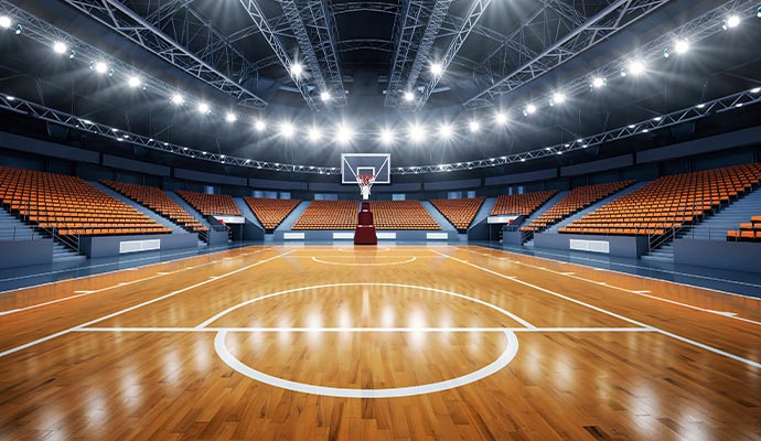 Indoor basketball court