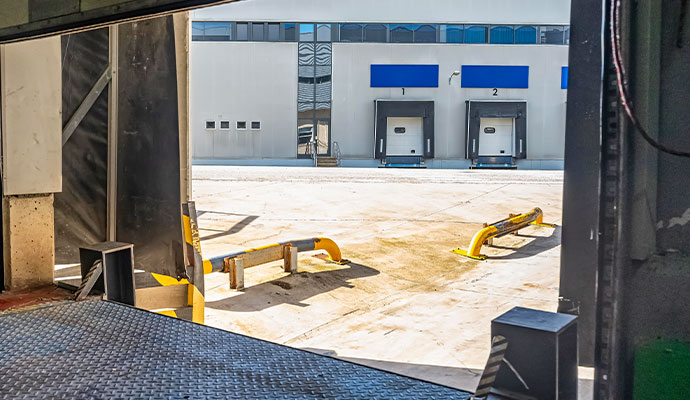 Industrial loading dock outdoor contaminants entryway