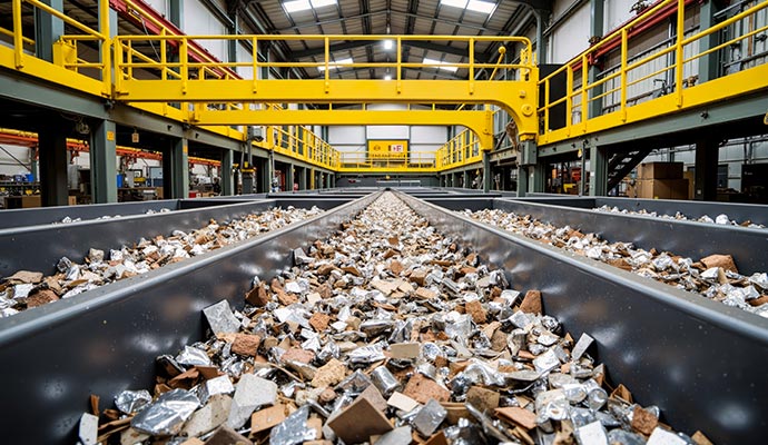 Industrial recycling production debris