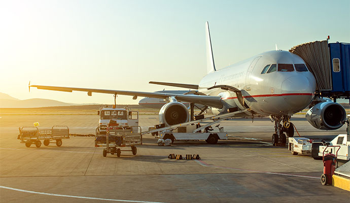 Airplane parked at airport