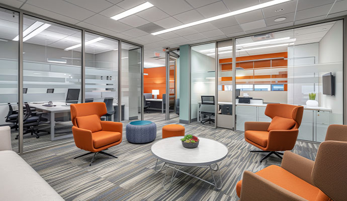 Carpet placed on a commercial interior