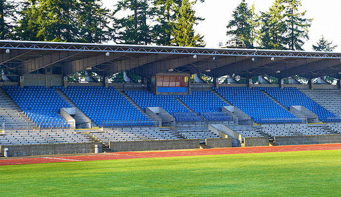 Clean ball games stadium