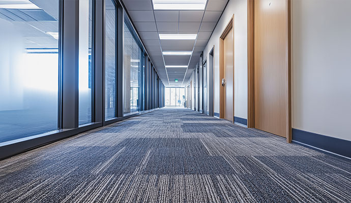 Clean carpet on hallway