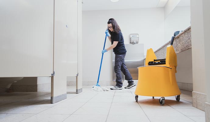 Restroom floor cleaning service