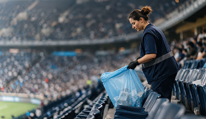 Stadium event cleanup service