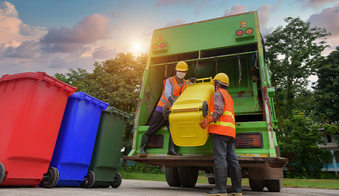 Trash removed by janitorial staff