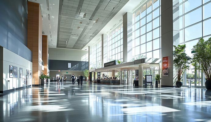 Modern commercial building interior
