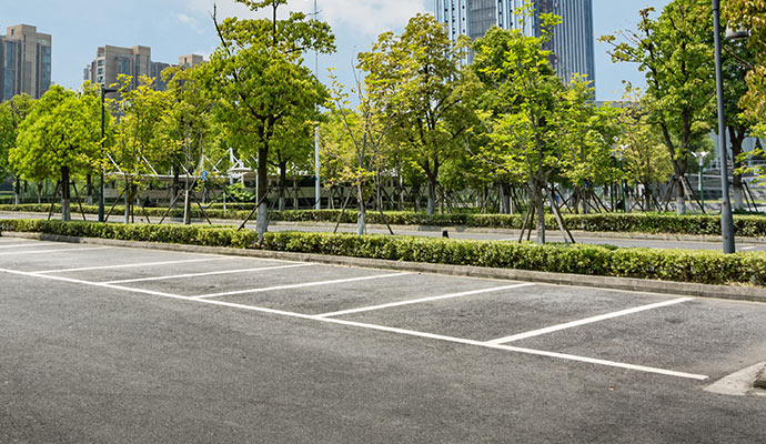 Neat and clean parking lot striping