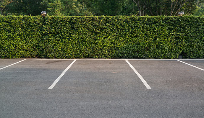 Neat and clean parking lot