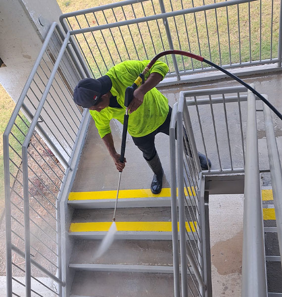Commercial staircase cleaning service