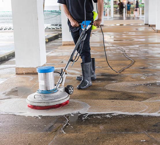 Professional concrete floor cleaning
