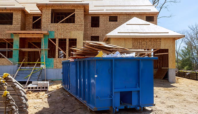 Trash hauling at construction site