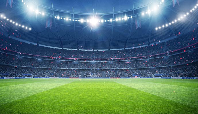 Wide view clean stadium