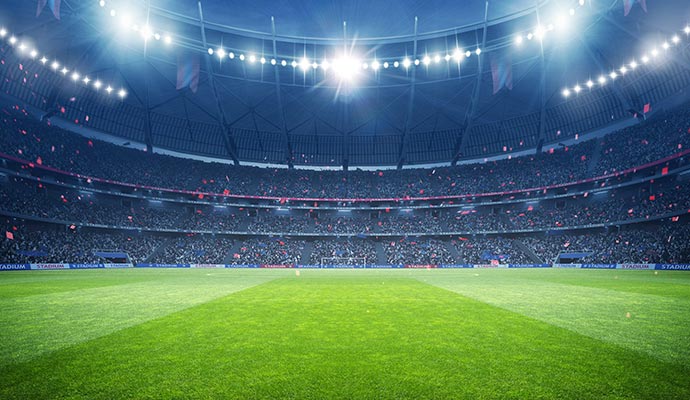 Wide view of arena